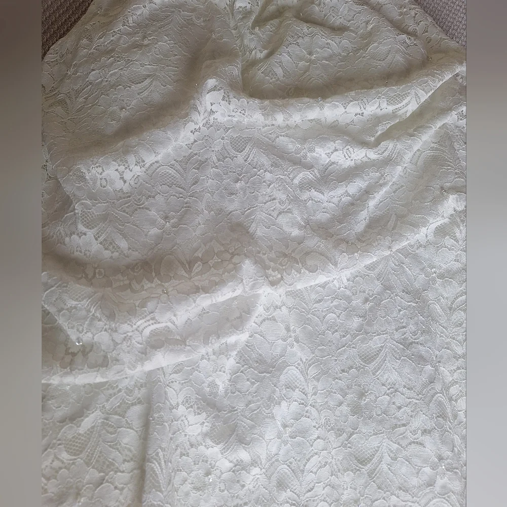 David's Bridal Elegant White Lace Dress - Picture 11 of 11